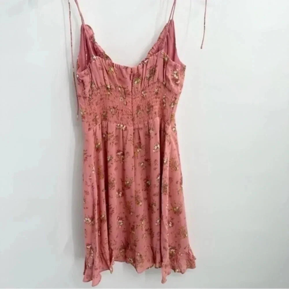 Reformation Esther Rosato Pink Floral Mini Dress B3069 - Picture 4 of 6